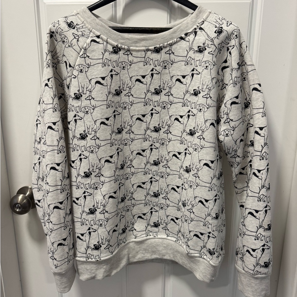Grey Dog Print Sweatshirt – Crewneck